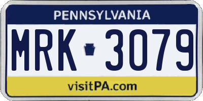 PA license plate MRK3079