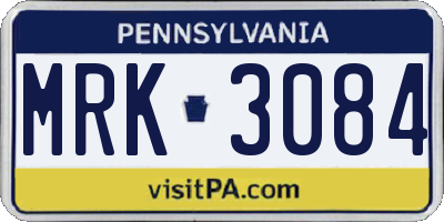 PA license plate MRK3084