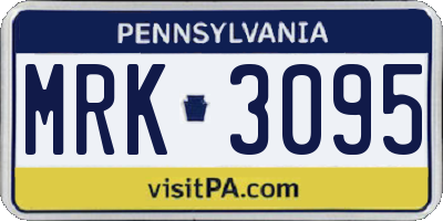 PA license plate MRK3095