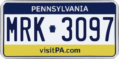 PA license plate MRK3097