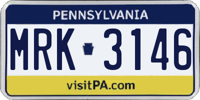 PA license plate MRK3146
