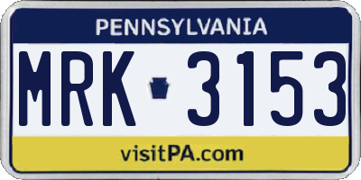 PA license plate MRK3153