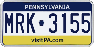 PA license plate MRK3155