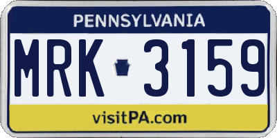 PA license plate MRK3159