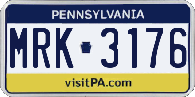 PA license plate MRK3176