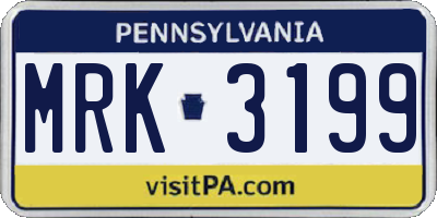 PA license plate MRK3199