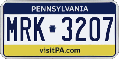 PA license plate MRK3207