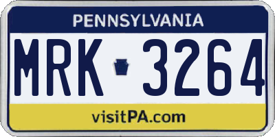 PA license plate MRK3264