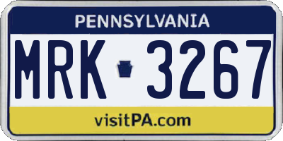 PA license plate MRK3267