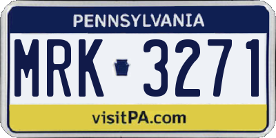 PA license plate MRK3271