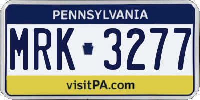 PA license plate MRK3277