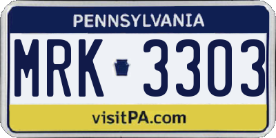 PA license plate MRK3303