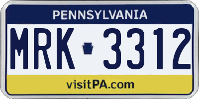 PA license plate MRK3312