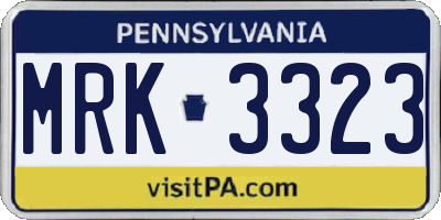 PA license plate MRK3323