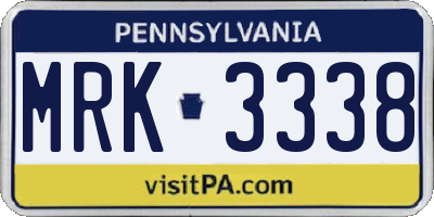 PA license plate MRK3338