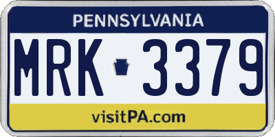 PA license plate MRK3379