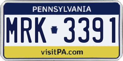 PA license plate MRK3391