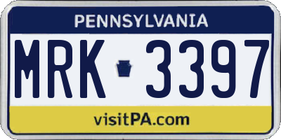 PA license plate MRK3397