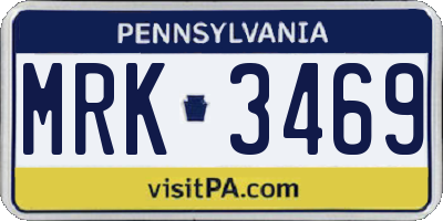 PA license plate MRK3469