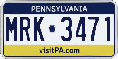 PA license plate MRK3471