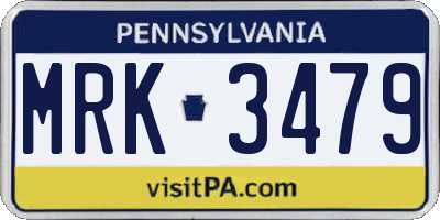 PA license plate MRK3479