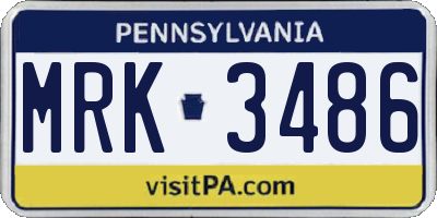 PA license plate MRK3486