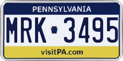 PA license plate MRK3495