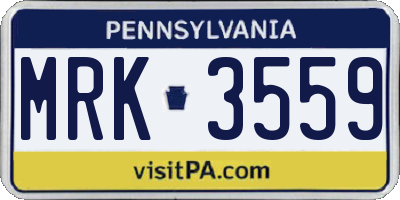 PA license plate MRK3559
