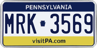PA license plate MRK3569