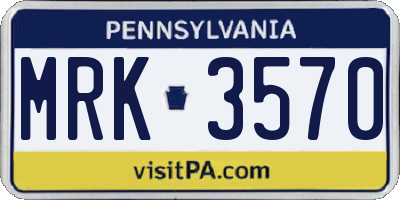 PA license plate MRK3570