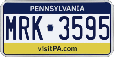 PA license plate MRK3595