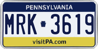 PA license plate MRK3619