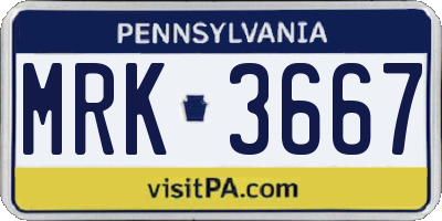PA license plate MRK3667