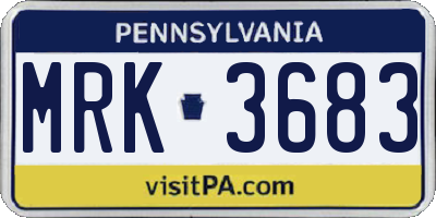 PA license plate MRK3683