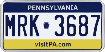 PA license plate MRK3687