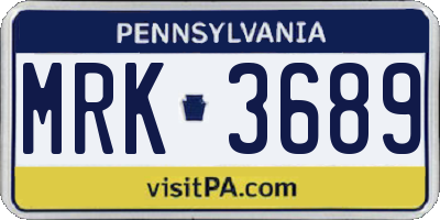 PA license plate MRK3689