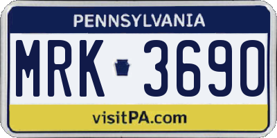 PA license plate MRK3690