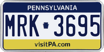 PA license plate MRK3695