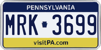 PA license plate MRK3699