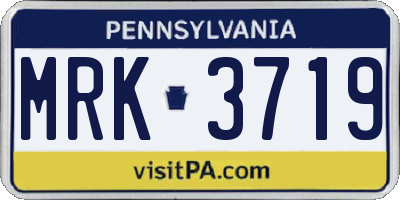 PA license plate MRK3719