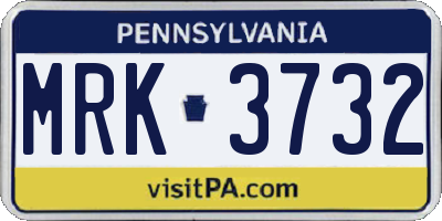 PA license plate MRK3732