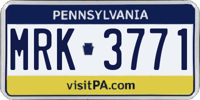 PA license plate MRK3771