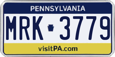 PA license plate MRK3779