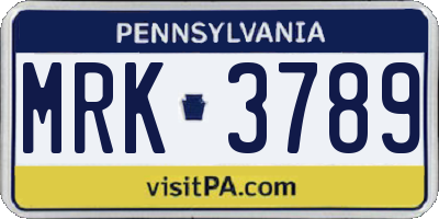 PA license plate MRK3789