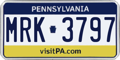 PA license plate MRK3797