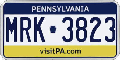 PA license plate MRK3823