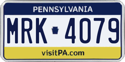 PA license plate MRK4079