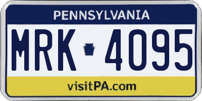 PA license plate MRK4095