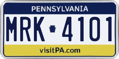 PA license plate MRK4101