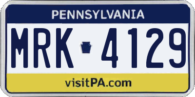 PA license plate MRK4129